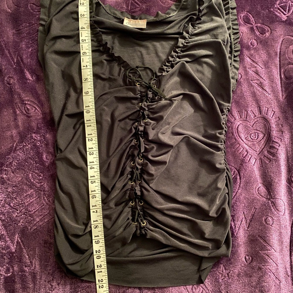Gothic Sexy Black Top, Lace-Up, Renaissance-Like
